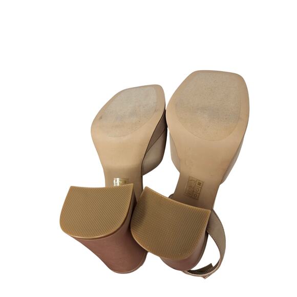 Jeffrey Campbell 9 Beige Nude Platform Sandal Ankle Strap Chunky Minimalist - Picture 4 of 7